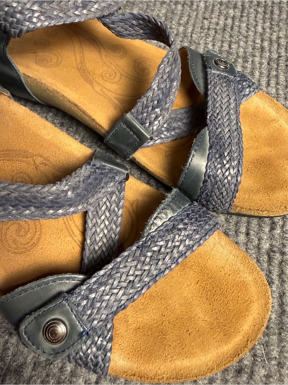 Taos Trulie Heather Navy Braided Leather Strappy Comfort Sandals Size 9.5 NWOB - Picture 8 of 8